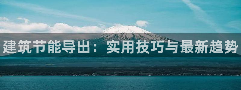 e尊国际网址：建筑节能导出：实用技巧与最新趋势