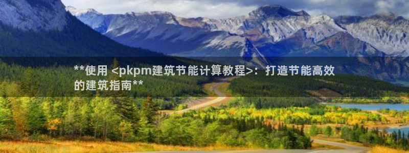 e尊国际是干什么的：**使用 <pkpm建筑节能计算教程>：打造节能高效
的建筑指南**