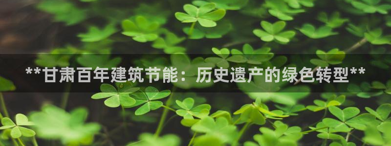 e尊国际是干什么的：**甘肃百年建筑节能：历史遗产的绿色转型**