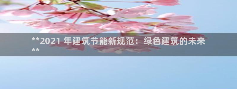 e尊国际官方网站：**2021 年建筑节能新规范：绿色建筑的未来
**