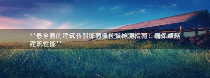 e尊国际网址：**最全面的建筑节能饰面板拉拔检测指南：确保卓越
建筑性能**