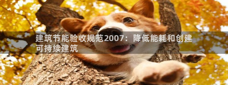尊亿娱乐国际官网：建筑节能验收规范2007：降低能耗和创建
可持续建筑