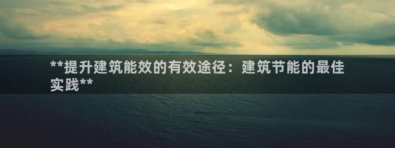 e尊国际app：**提升建筑能效的有效途径：建筑节能的最佳
实践**