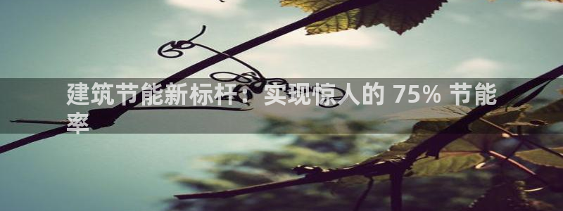 e尊国际地址：建筑节能新标杆：实现惊人的 75% 节能
率